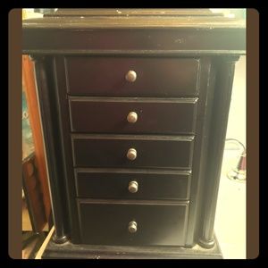 Cherry wooden jewelry box with mirror